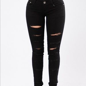 Black Distressed Fashion Nova Lola Jeans